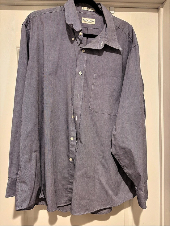 hathaway Other - Hathaway Wrinkle Free Long Sleeve Button-Down Shirt Blue & White